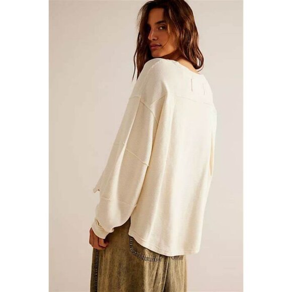 Free People We the Free Total Eclipse Tee Ivory Size Large - Picture 3 of 8